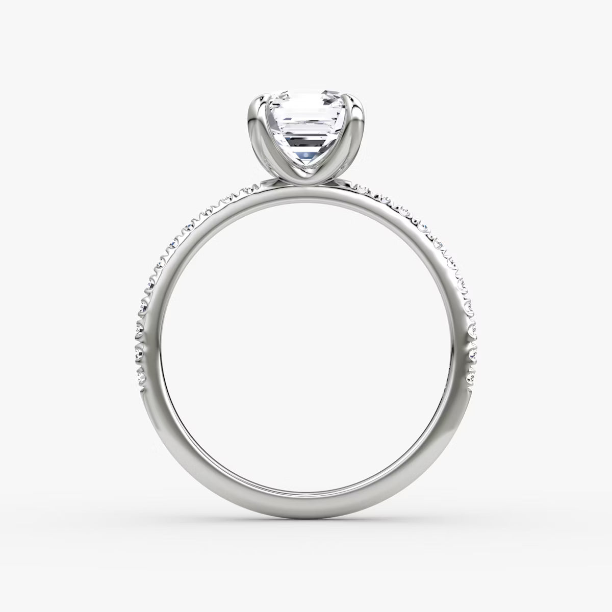 The Classic Asscher Diamond Pavé Ring