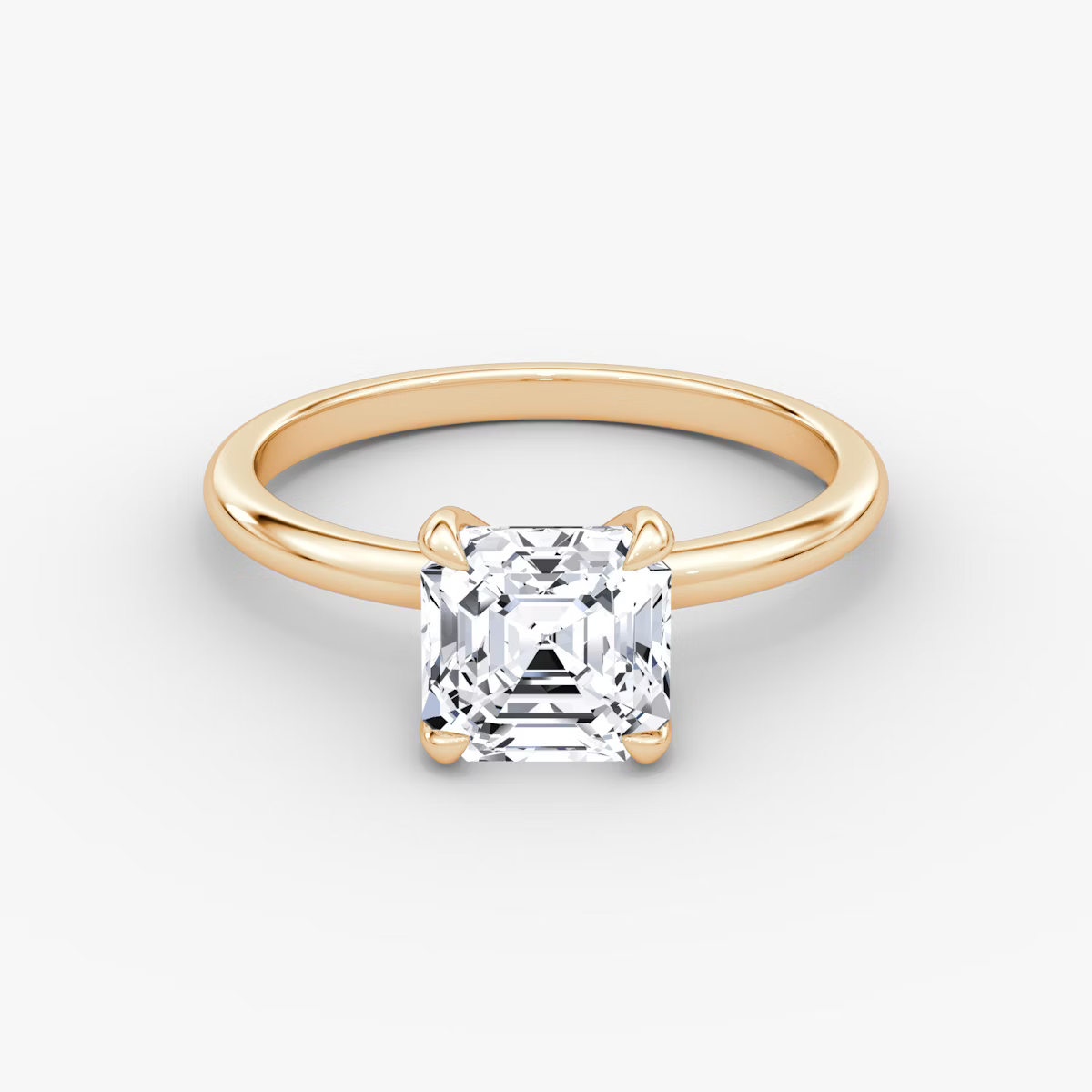 The Classic Asscher Solitaire  Diamond Ring