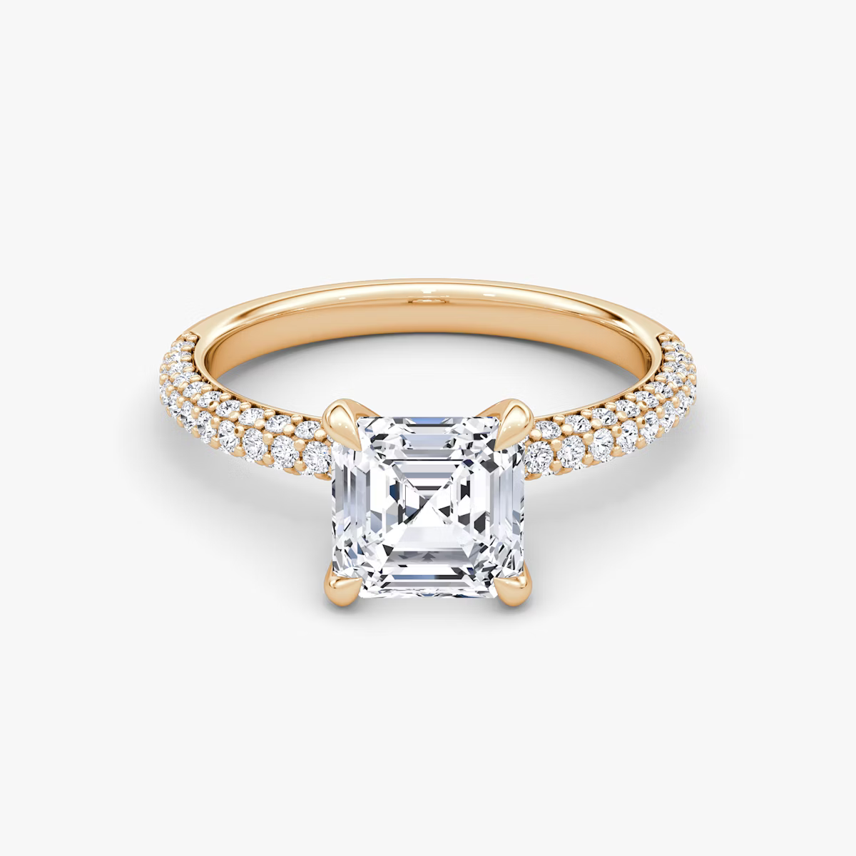 The Luxe Asscher Diamond Pavé Ring