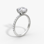 Round Hidden Halo Diamond Ring with Pavé Setting