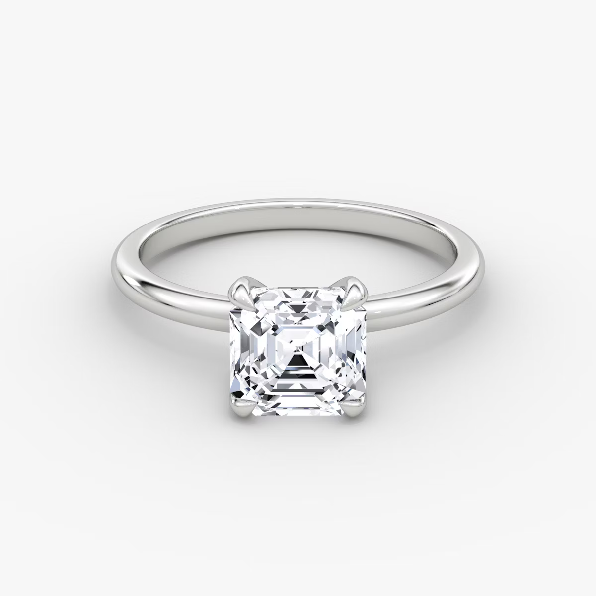 The Classic Asscher Solitaire  Diamond Ring