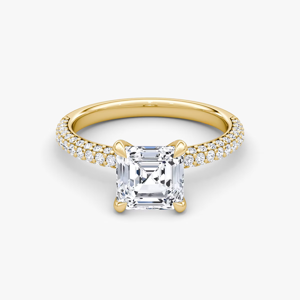 The Luxe Asscher Diamond Pavé Ring