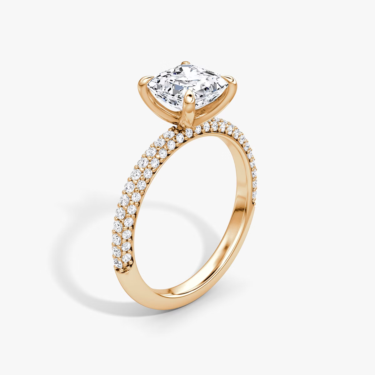 The Luxe Asscher Diamond Pavé Ring