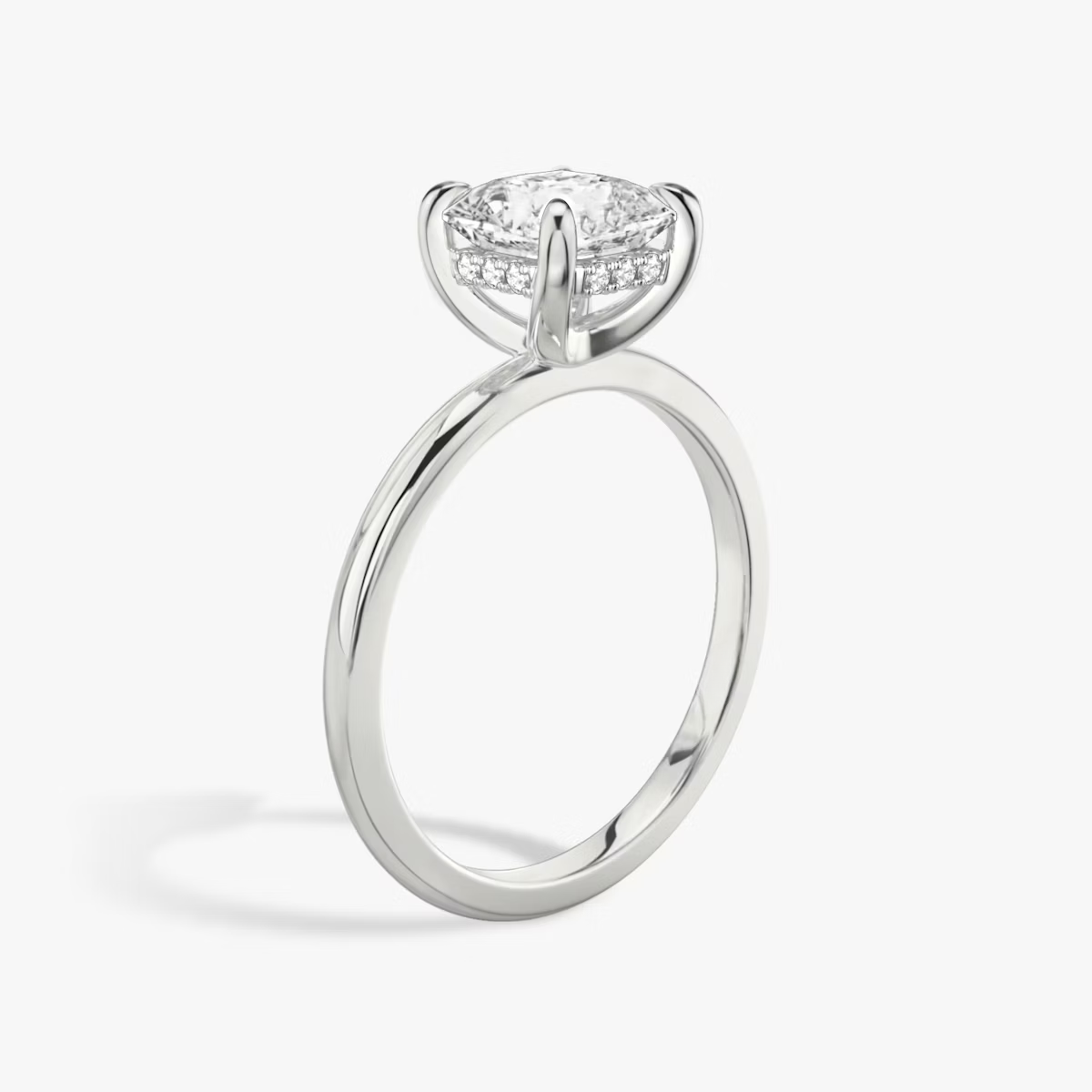 Asscher Hidden Halo Diamond Ring