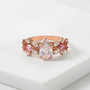 Blush Pear Garden Diamond Ring - 925 Sterling Silver