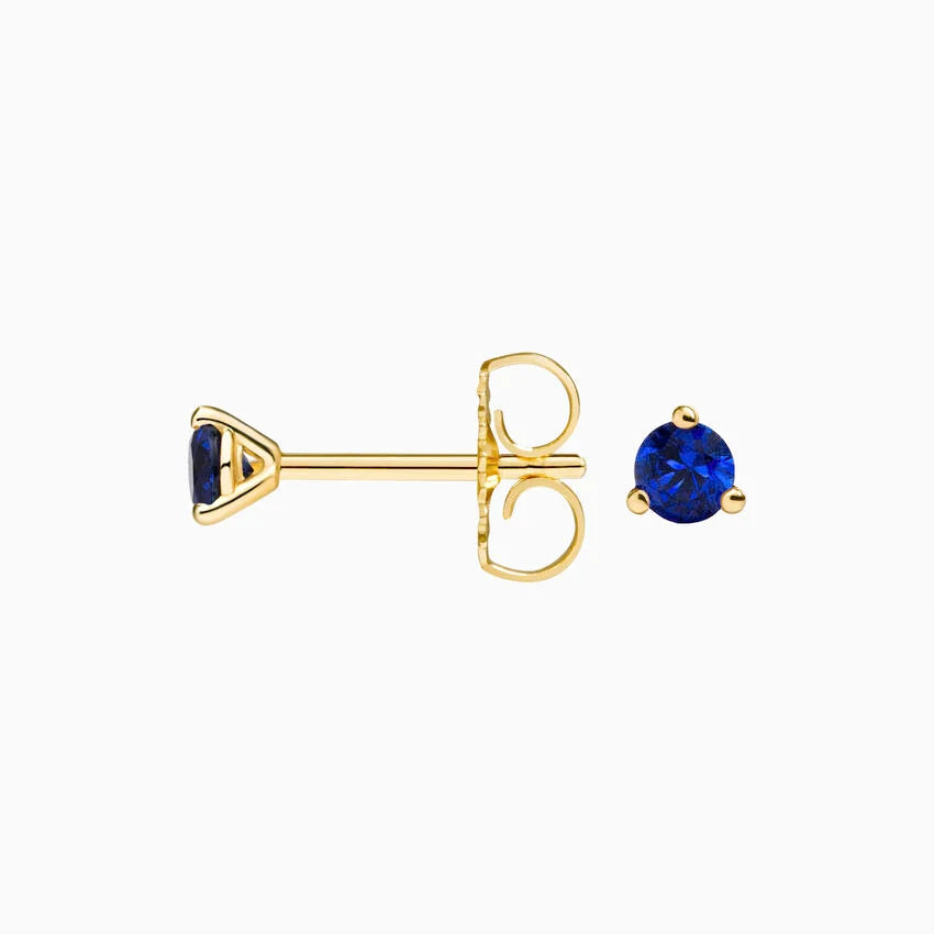 Blue Sapphire Birthstone Stud Earrings