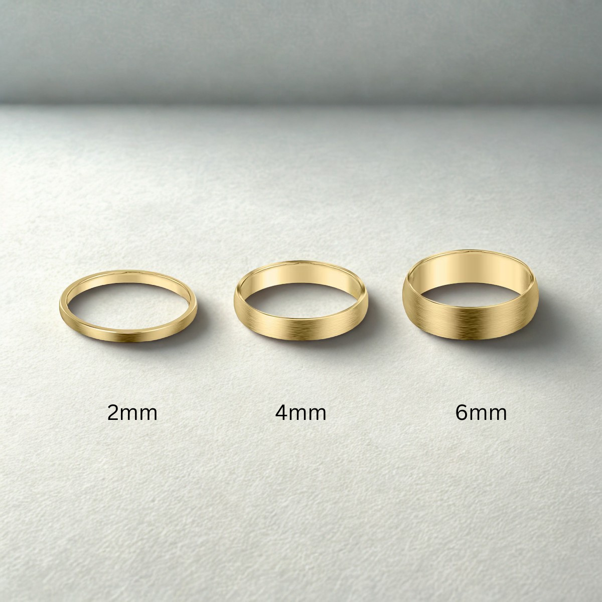 The Brushed Round Band in Platinum 2mm