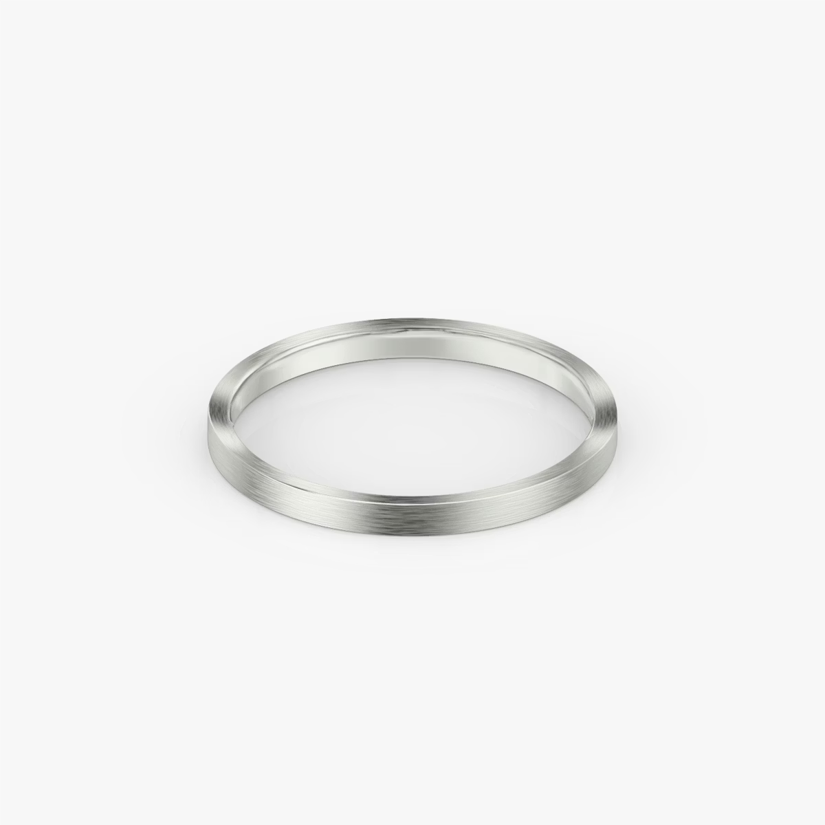 The Brushed Flat Band in Platinum 2mm