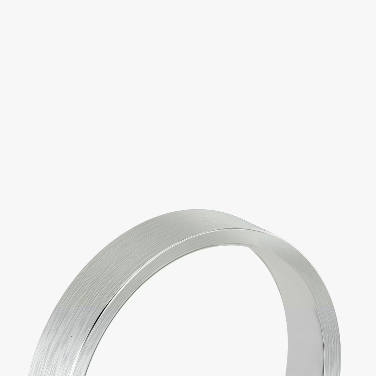The Brushed Flat Band in Platinum 4mm