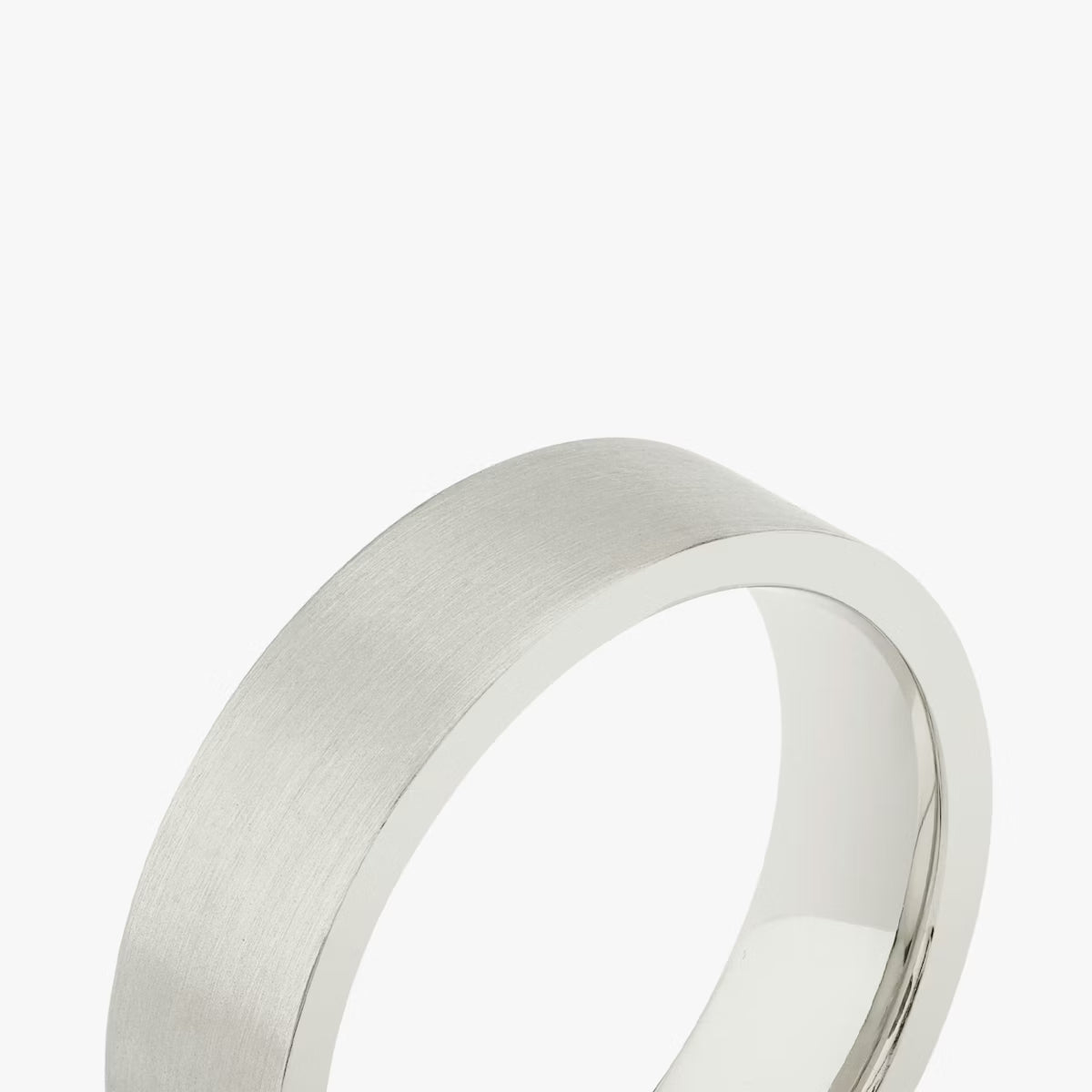 The Brushed Flat Band in Platinum 6mm