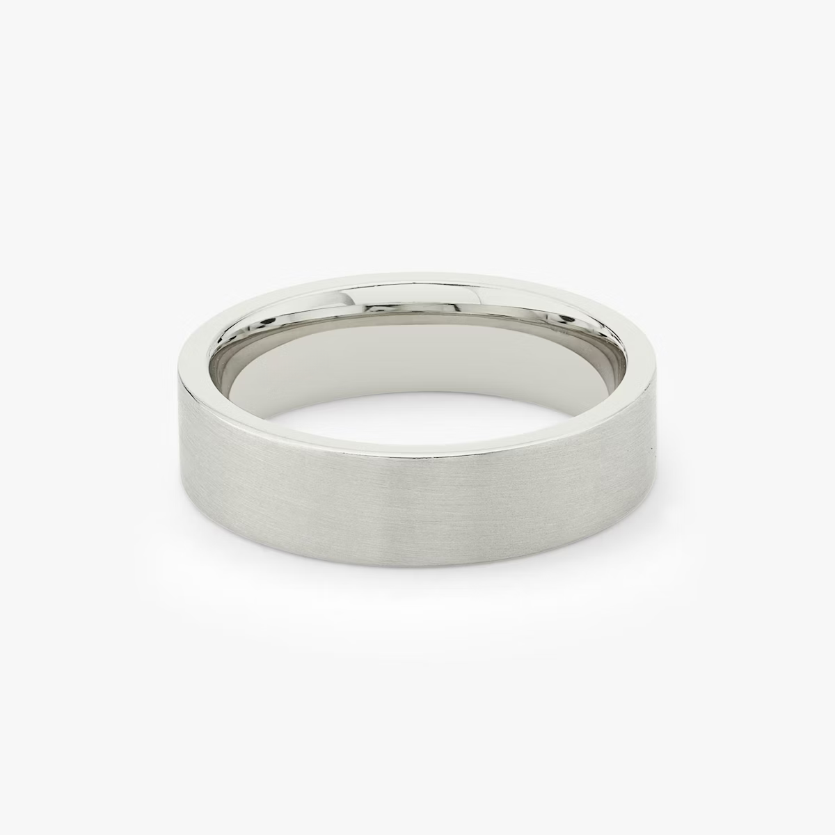 The Brushed Flat Band in Platinum 6mm