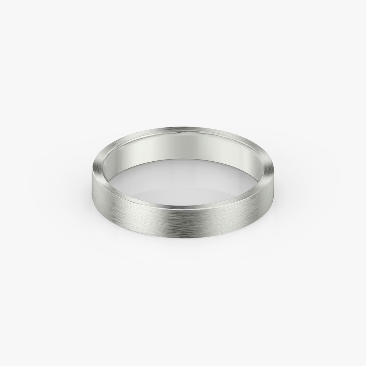 The Brushed Flat Band in Platinum 4mm