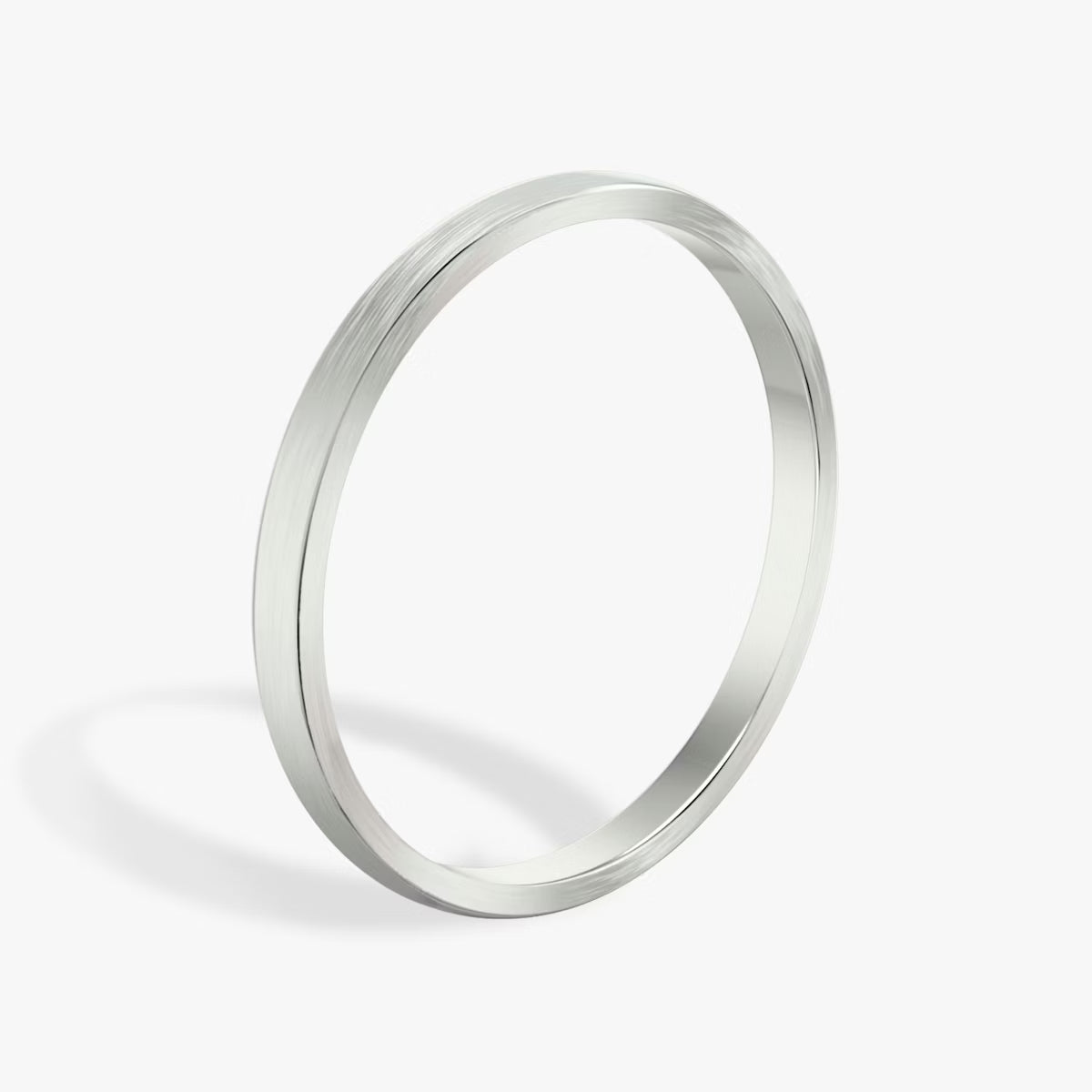 The Brushed Round Band in Platinum 2mm