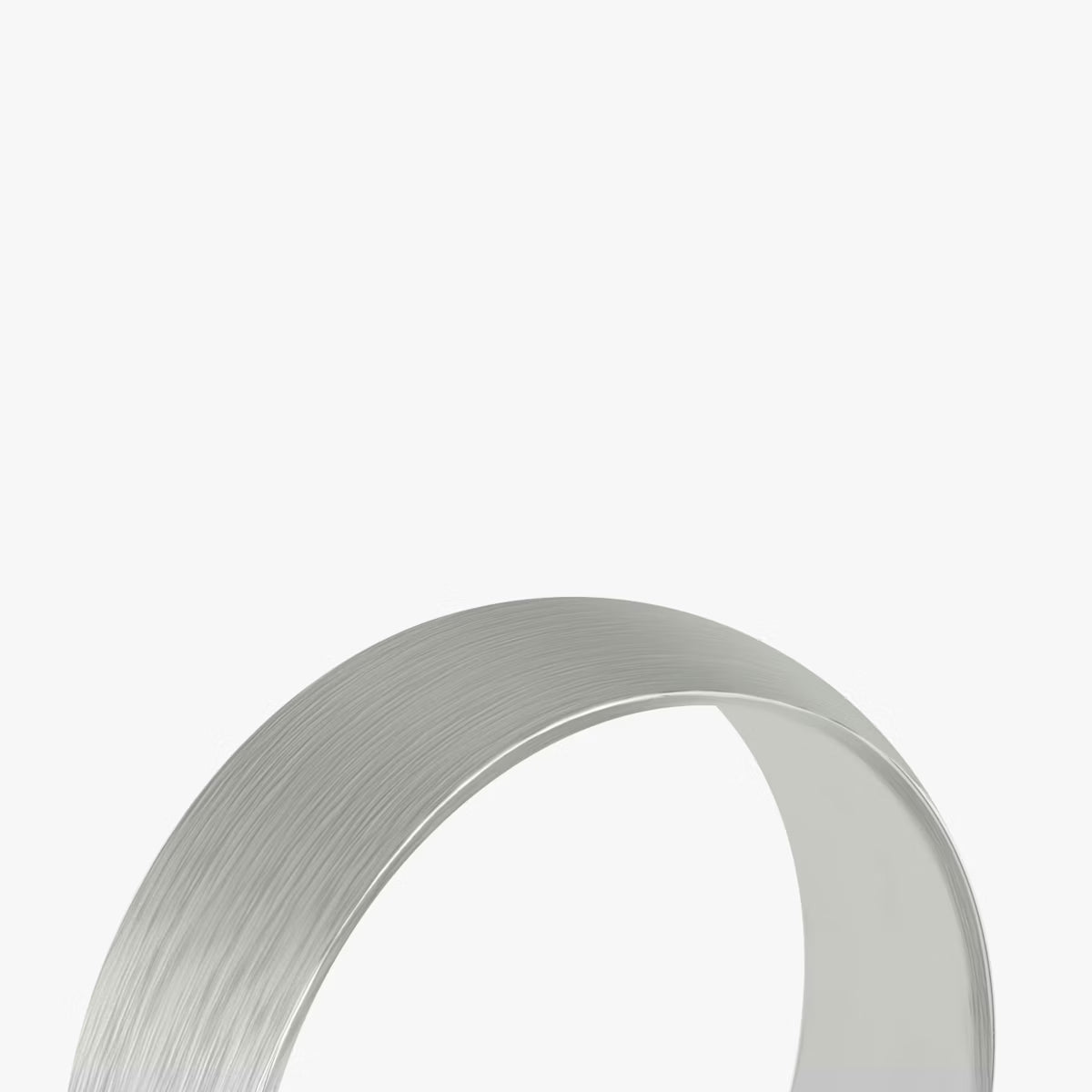 The Brushed Round Band in Platinum 6mm