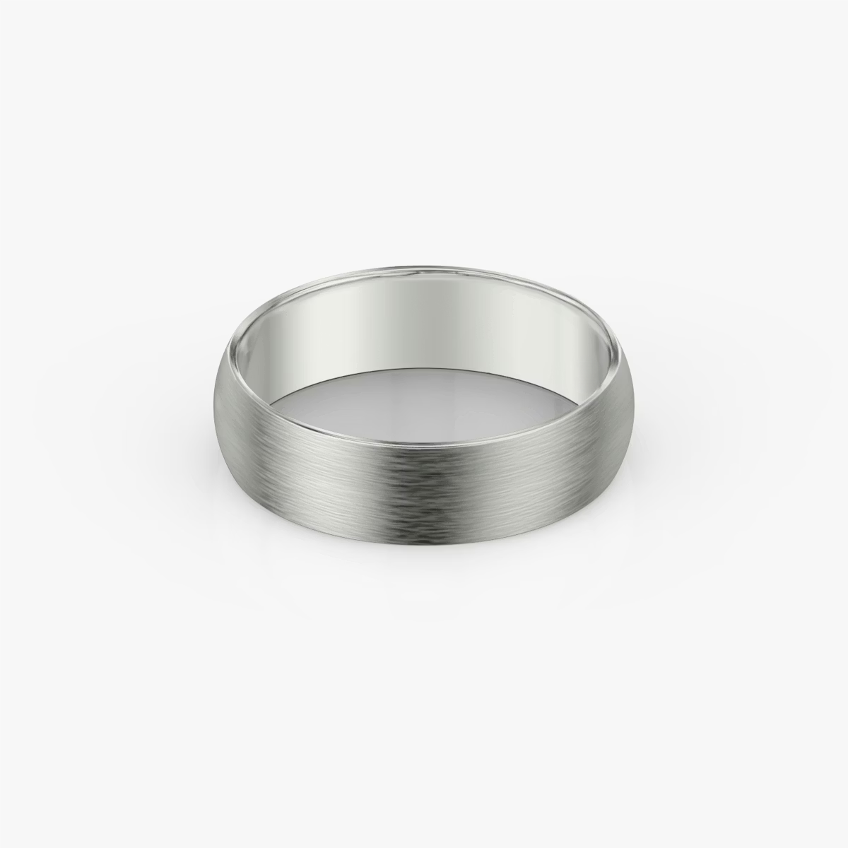 The Brushed Round Band in Platinum 6mm