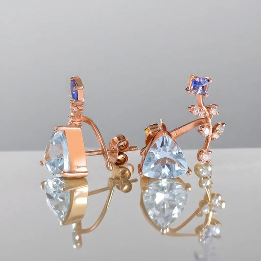 Topaz and Sapphire Diamond Studs