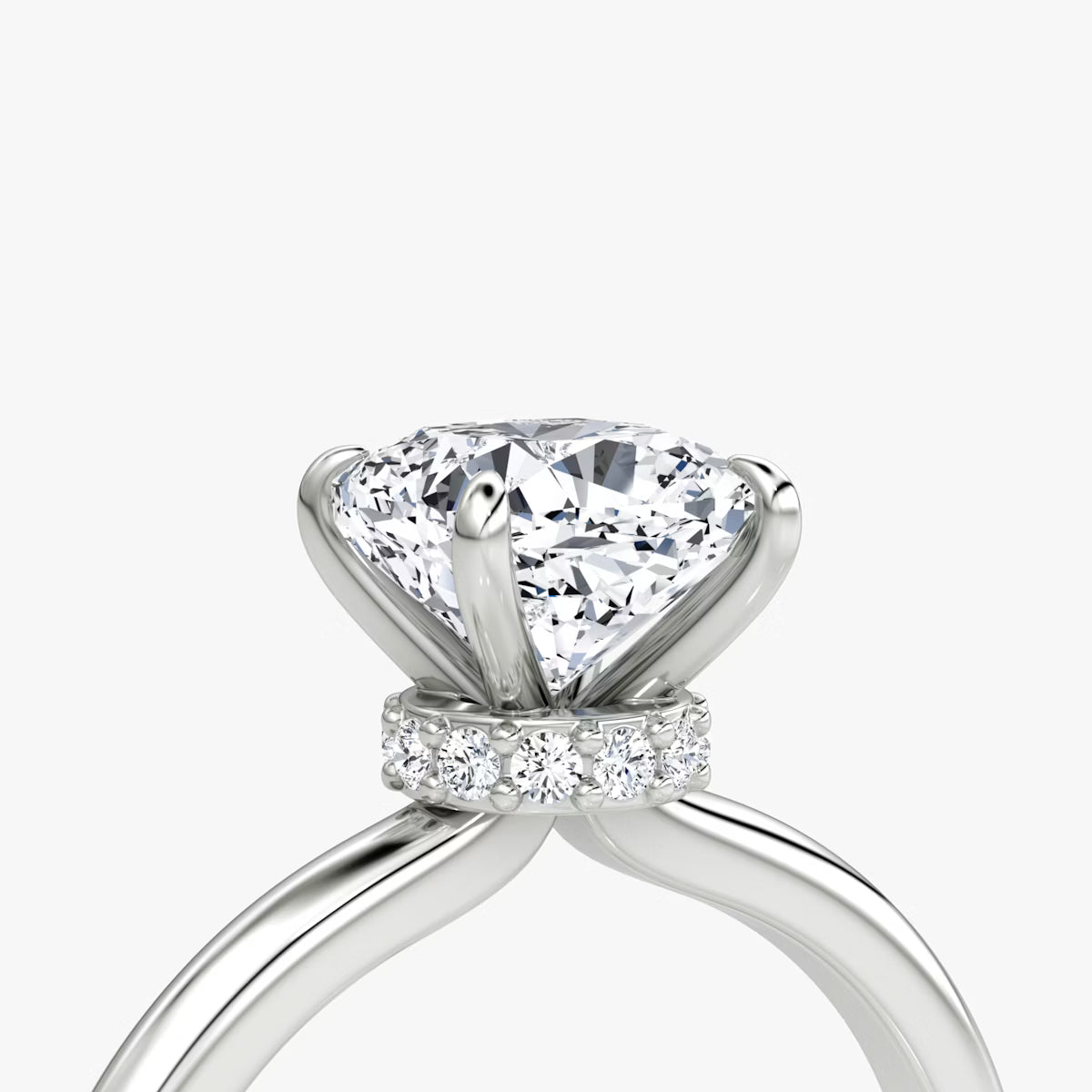 Cushion Secret Halo Diamond Ring