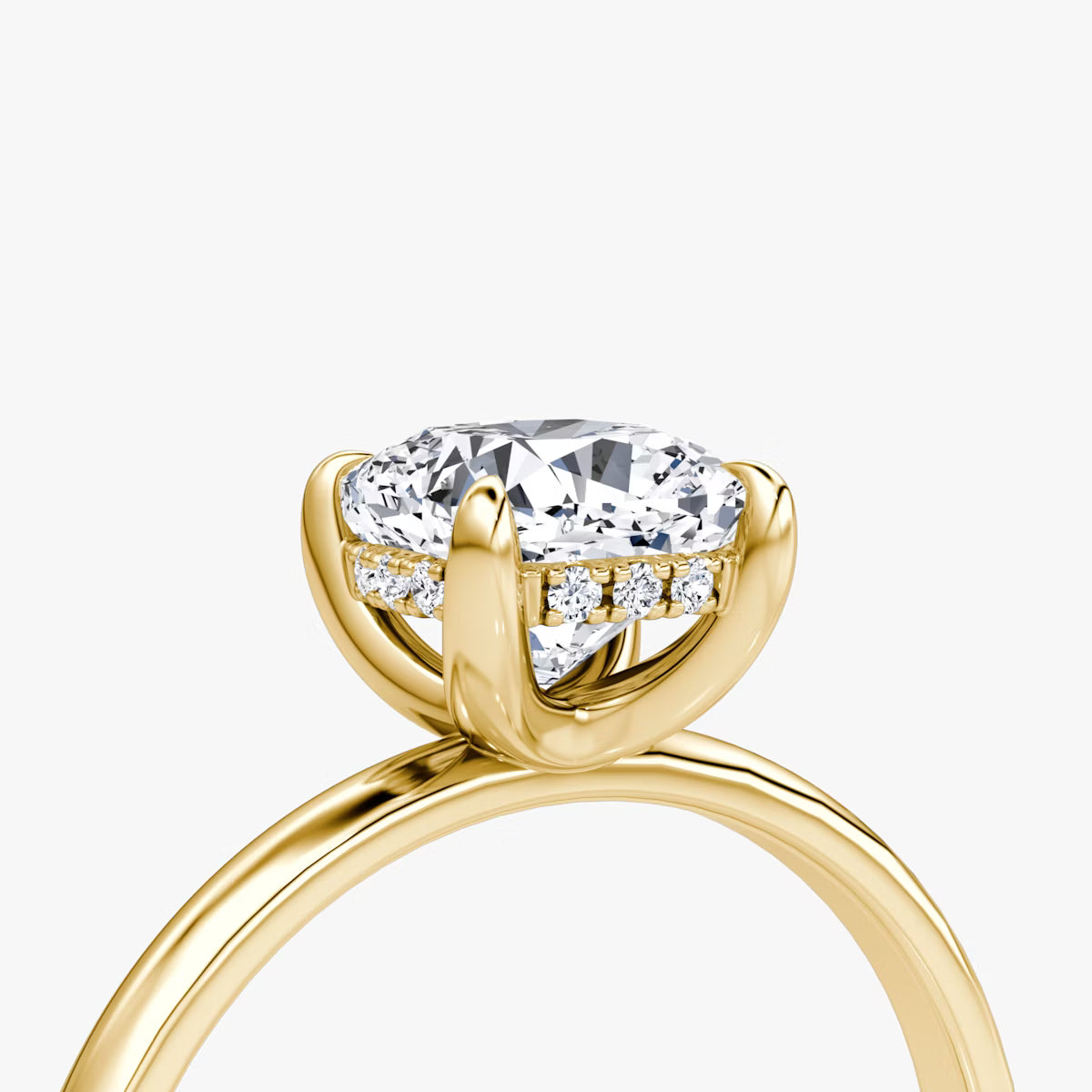Cushion Hidden Halo Diamond Ring