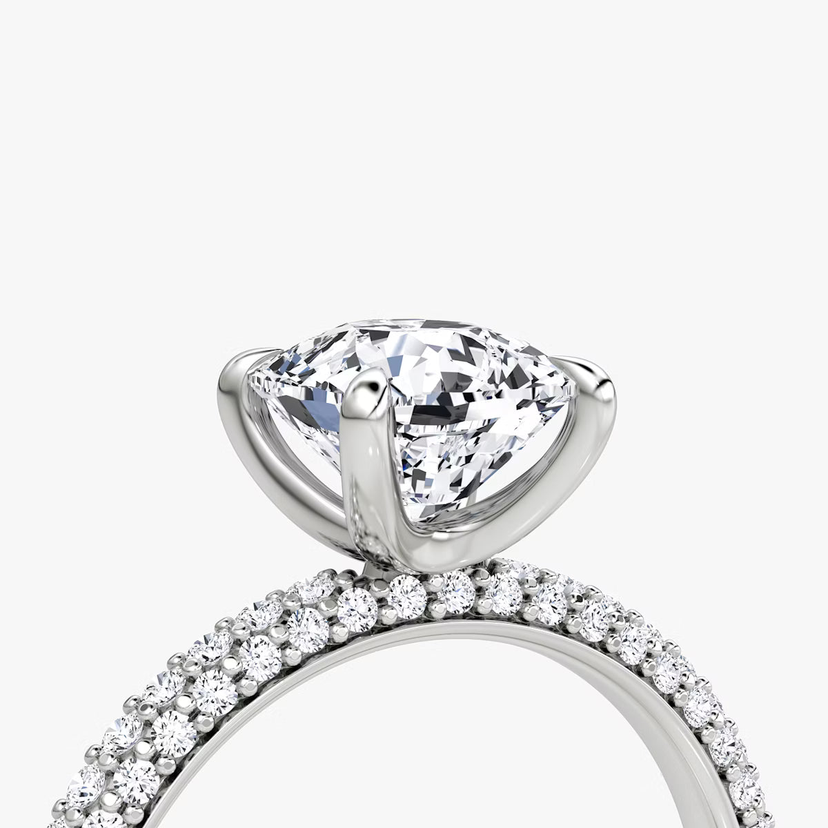 The Luxe Cushion Diamond Pavé Ring