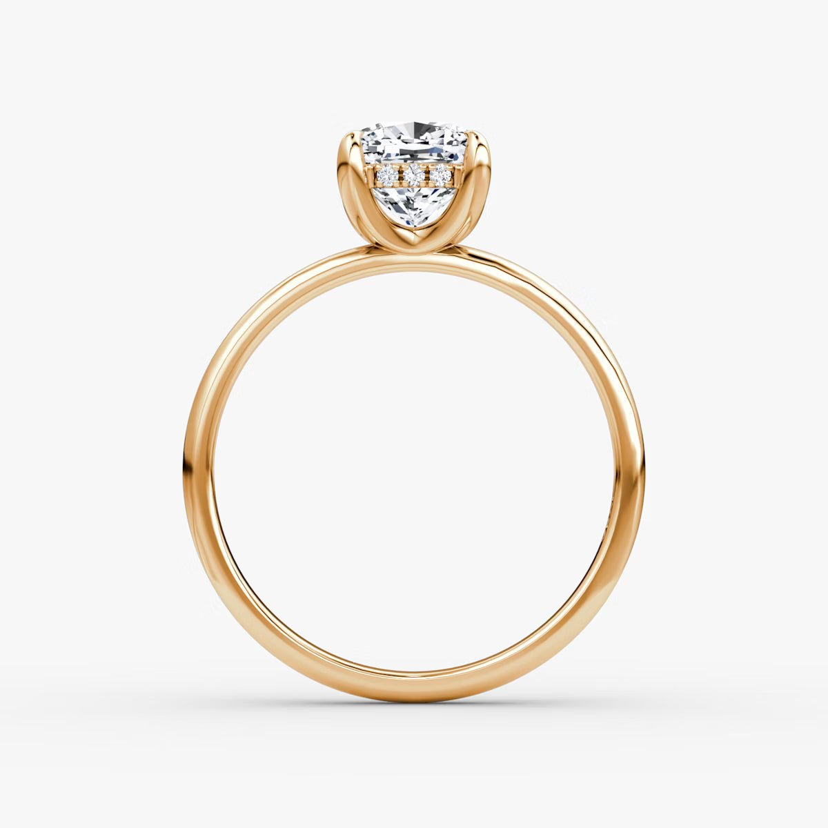 Cushion Hidden Halo Diamond Ring