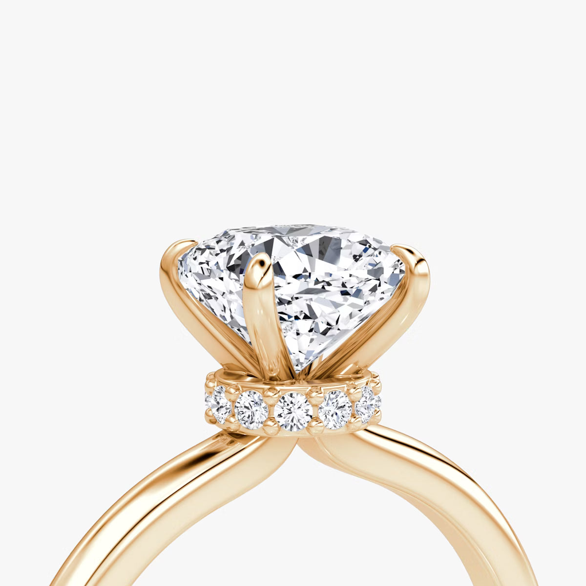 Cushion Secret Halo Diamond Ring