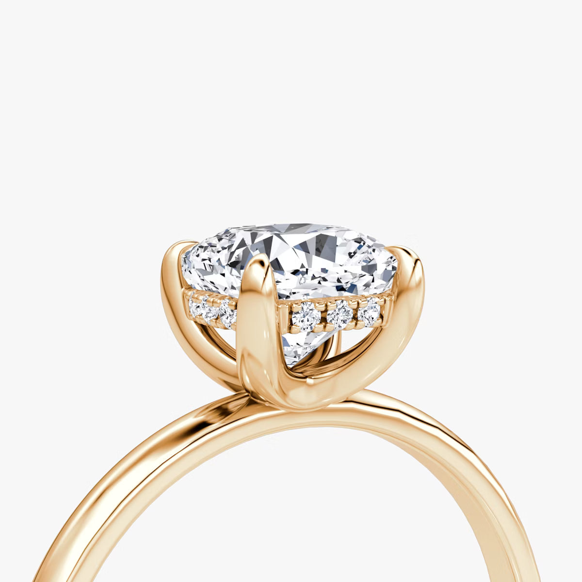 Cushion Hidden Halo Diamond Ring