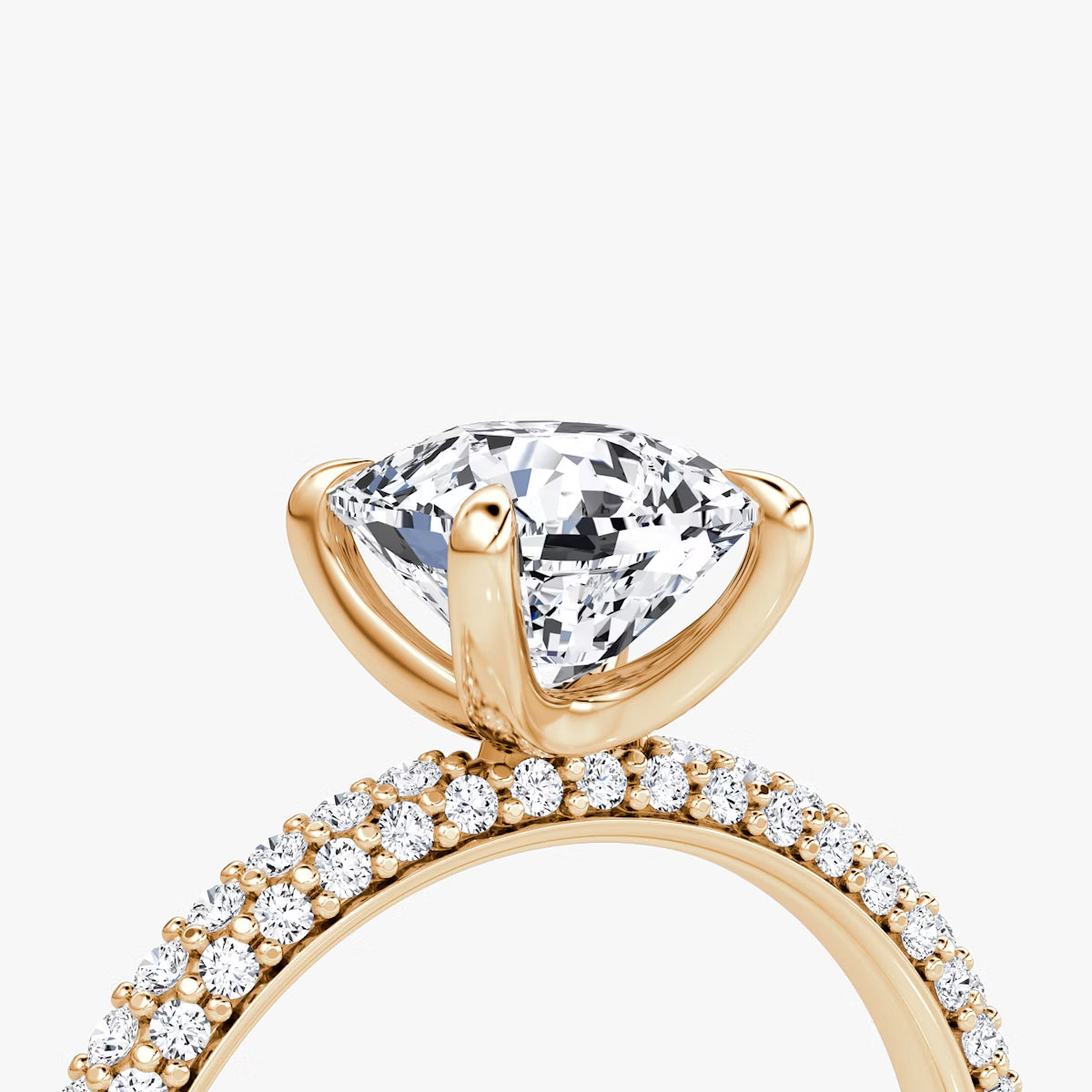 The Luxe Cushion Diamond Pavé Ring