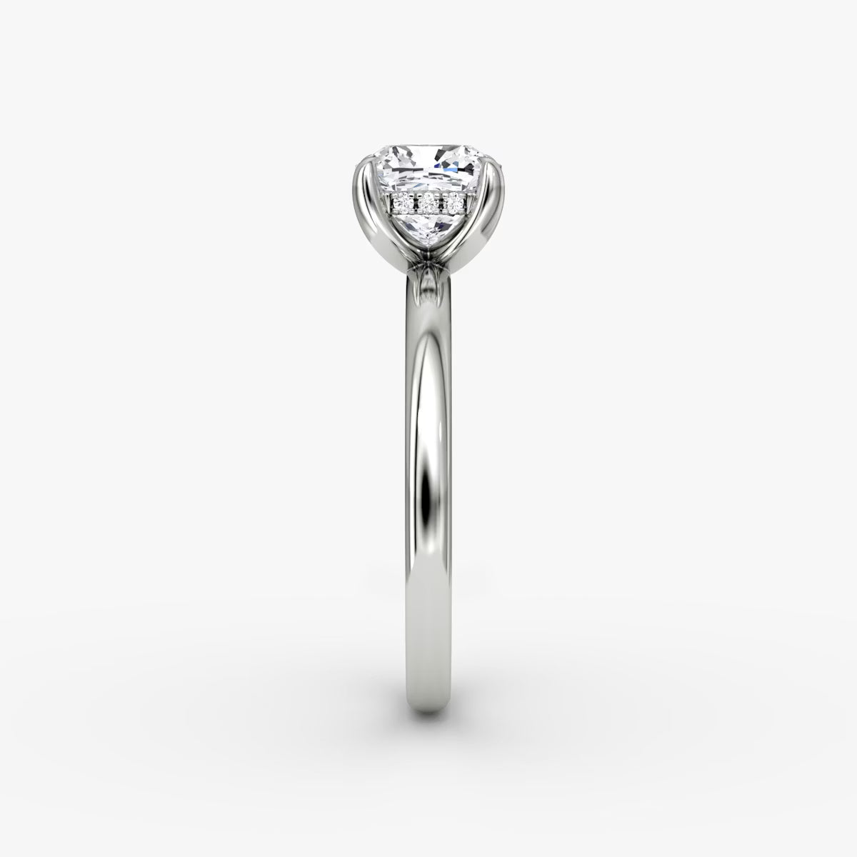 Cushion Hidden Halo Diamond Ring