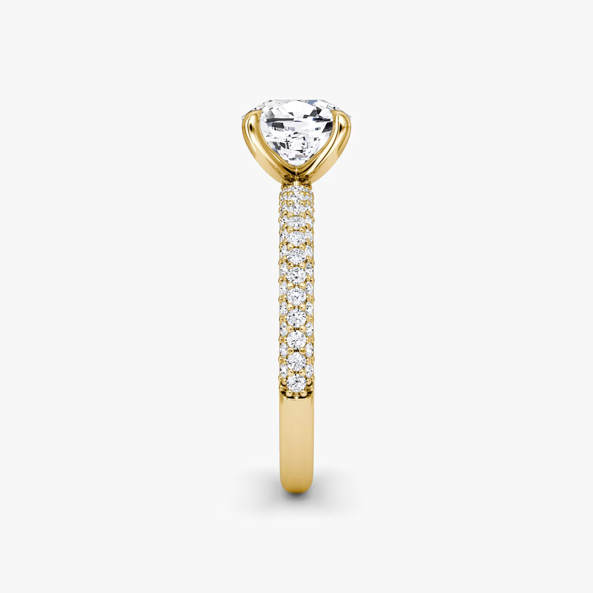 The Luxe Cushion Diamond Pavé Ring