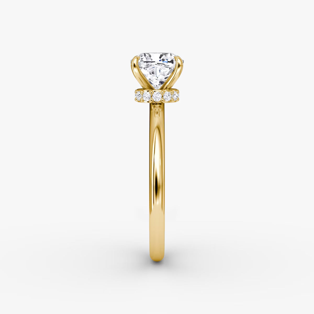 Cushion Secret Halo Diamond Ring
