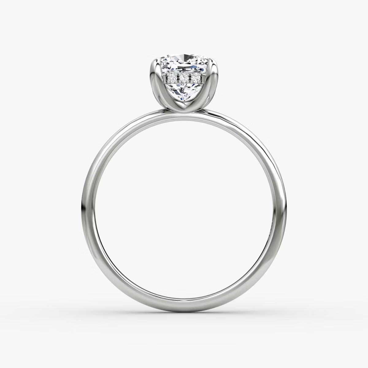 Cushion Hidden Halo Diamond Ring
