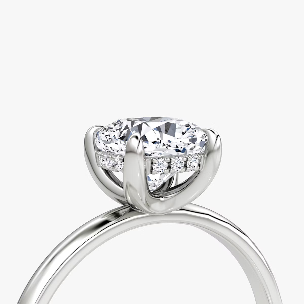Cushion Hidden Halo Diamond Ring