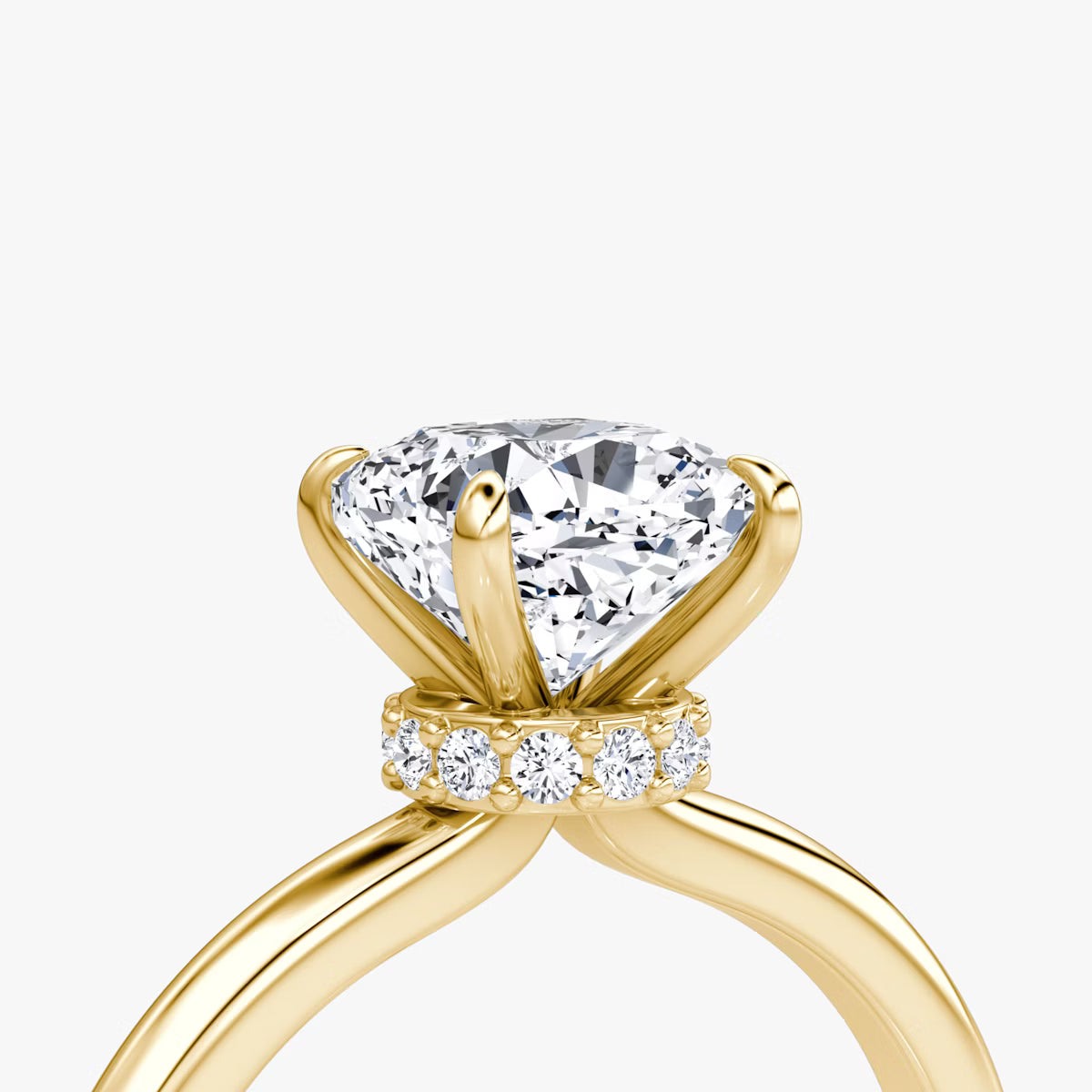 Cushion Secret Halo Diamond Ring