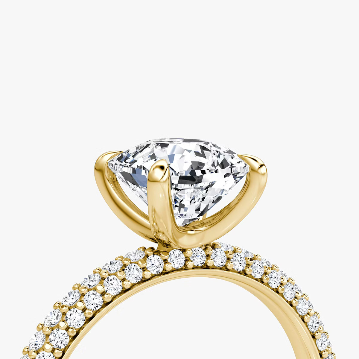 The Luxe Cushion Diamond Pavé Ring