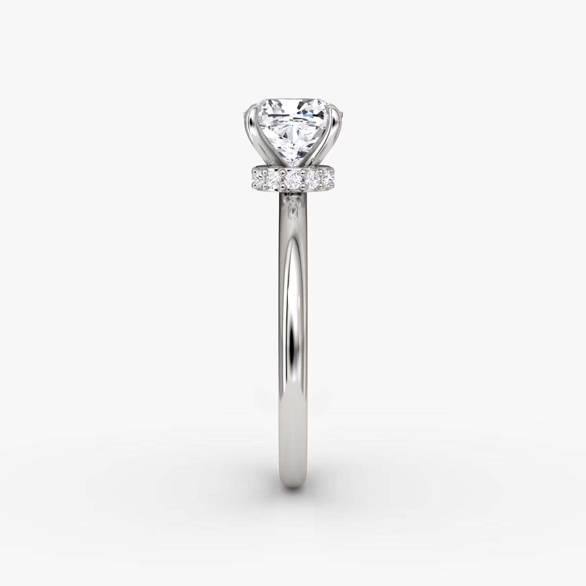 Cushion Secret Halo Diamond Ring
