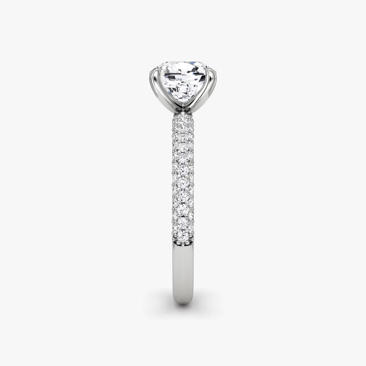 The Luxe Cushion Diamond Pavé Ring