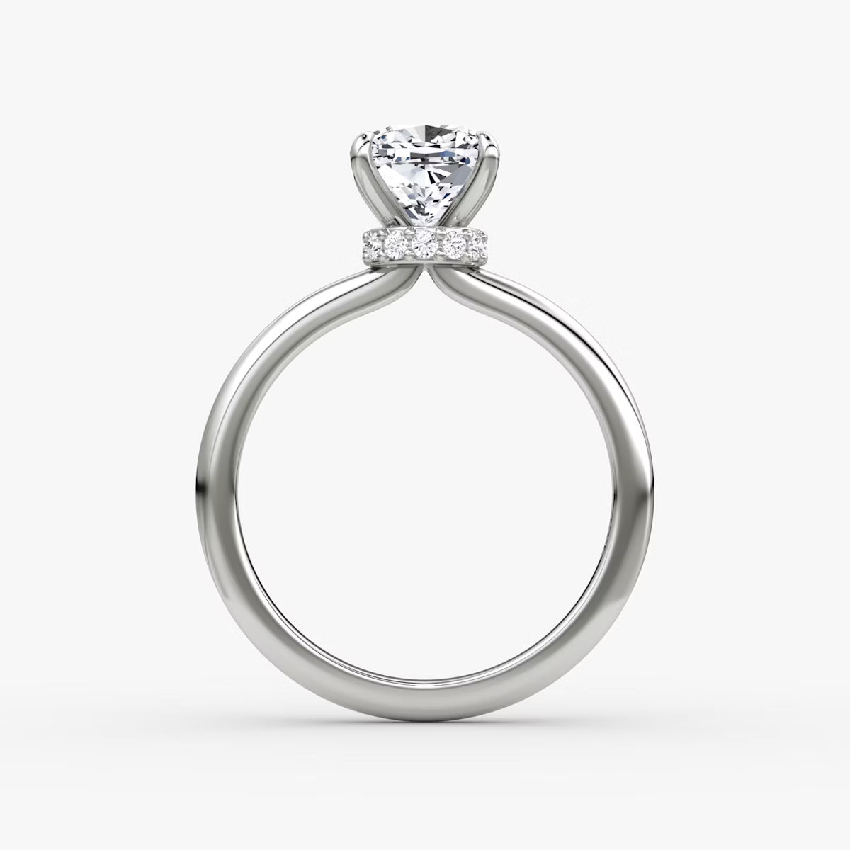 Cushion Secret Halo Diamond Ring