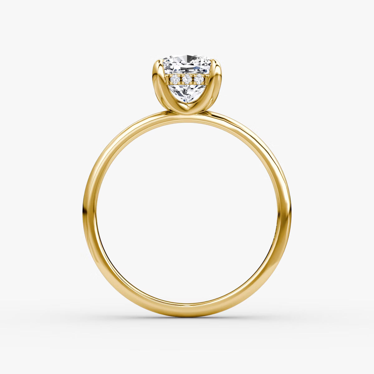 Cushion Hidden Halo Diamond Ring