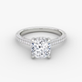 The Luxe Hidden Halo Pavé Cushion Diamond Ring