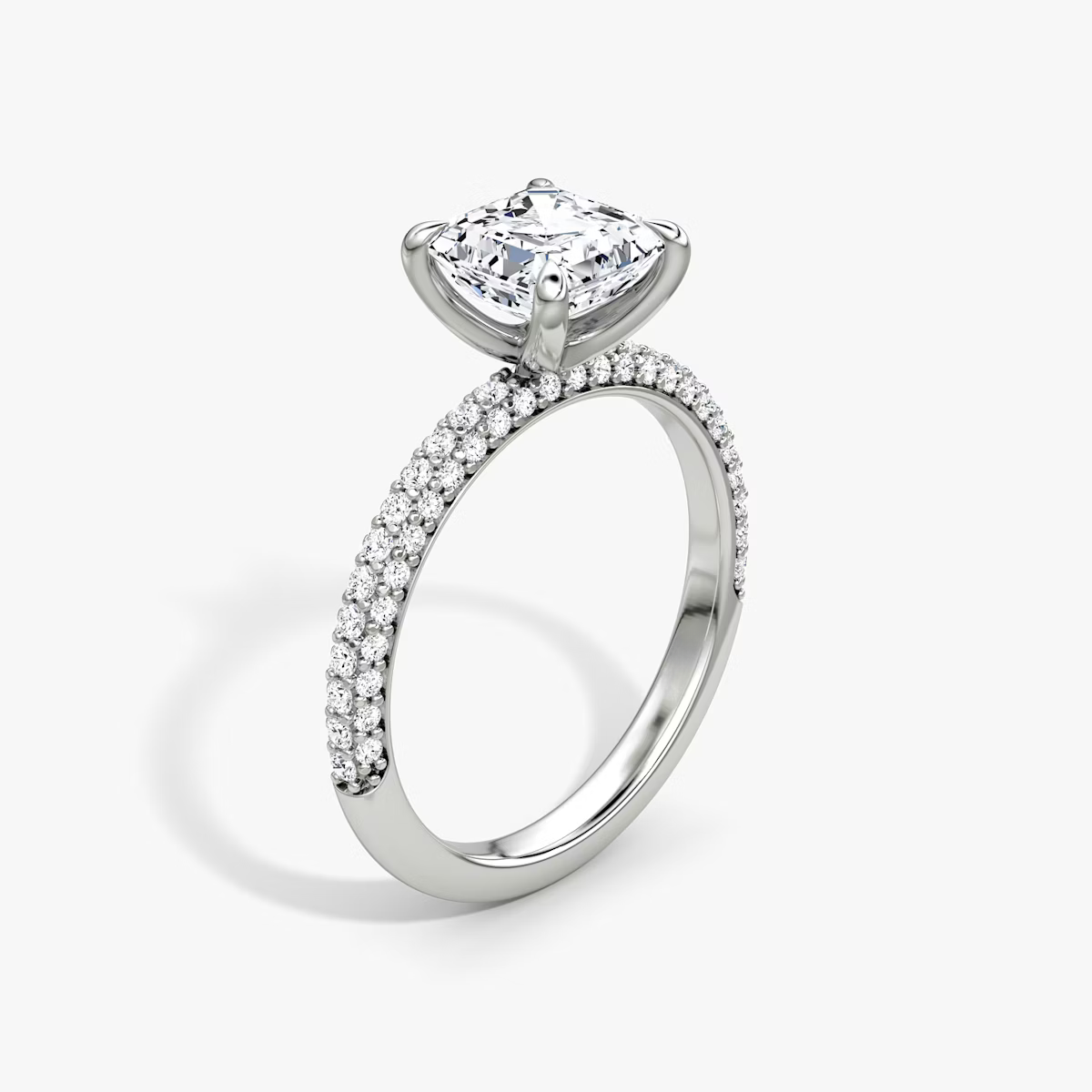 The Luxe Cushion Diamond Pavé Ring