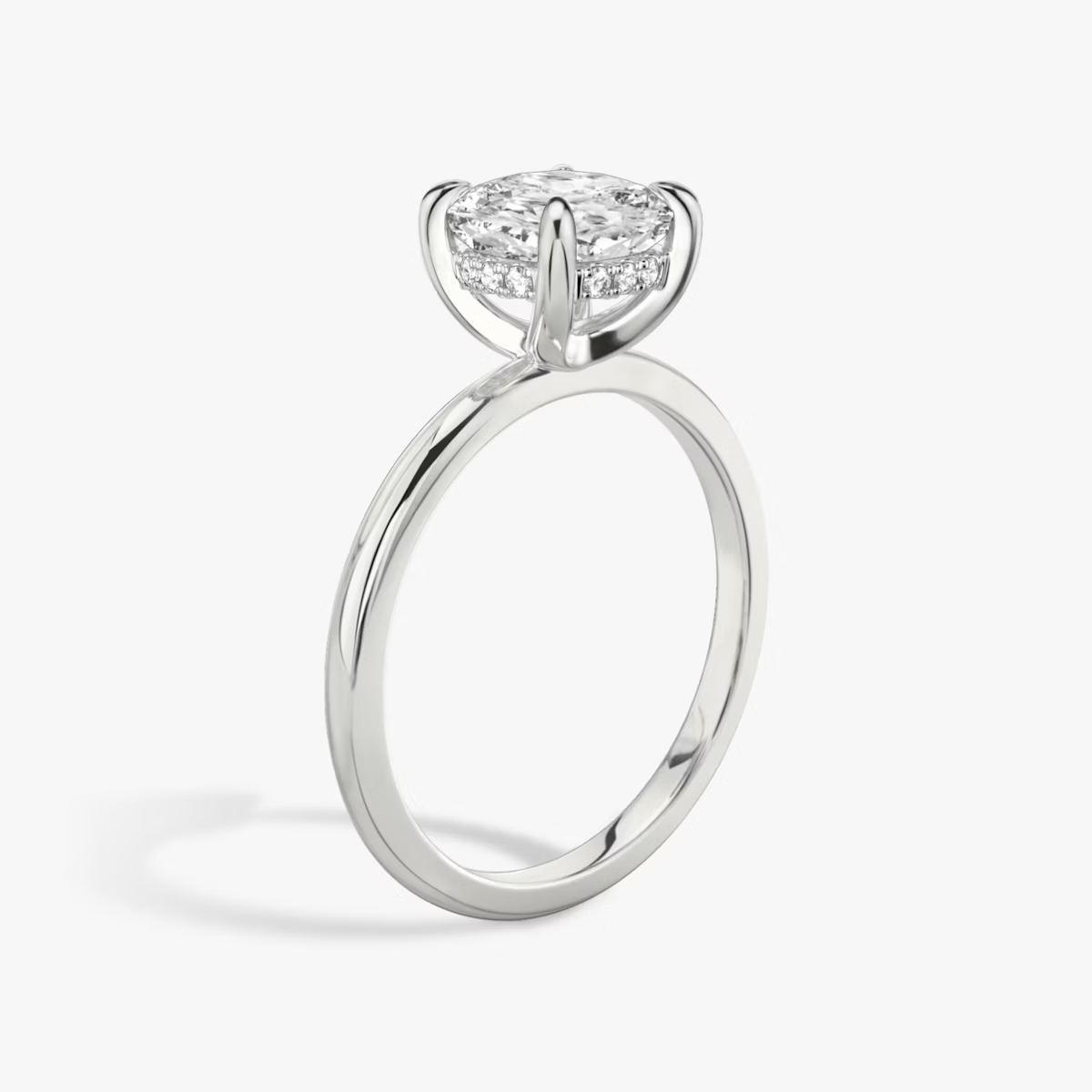 Cushion Hidden Halo Diamond Ring