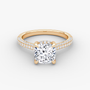 The Luxe Hidden Halo Pavé Cushion Diamond Ring
