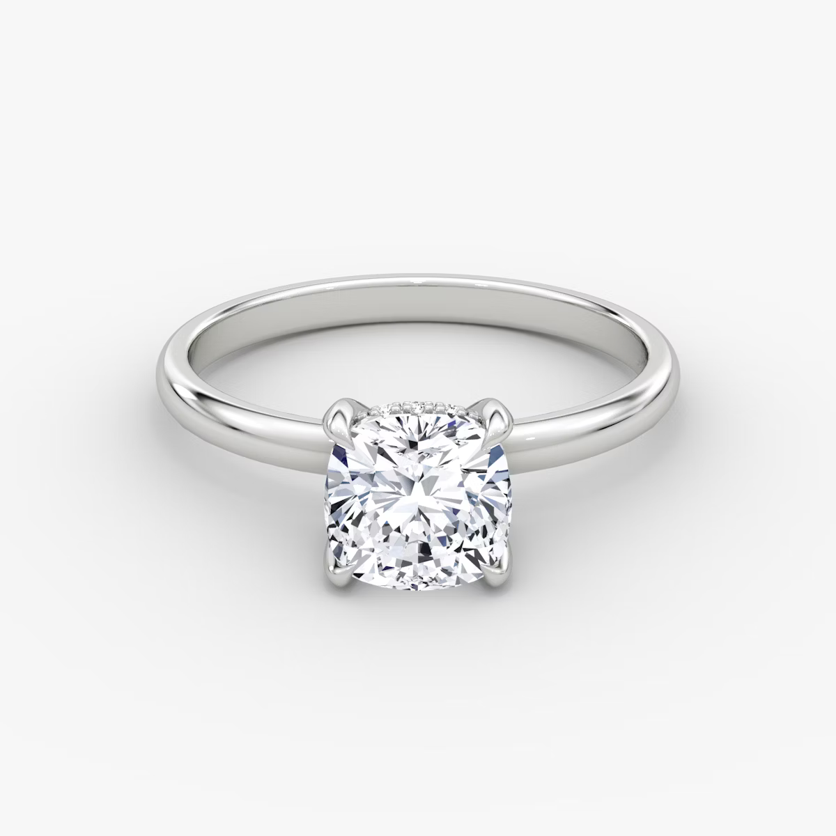 Cushion Secret Halo Diamond Ring