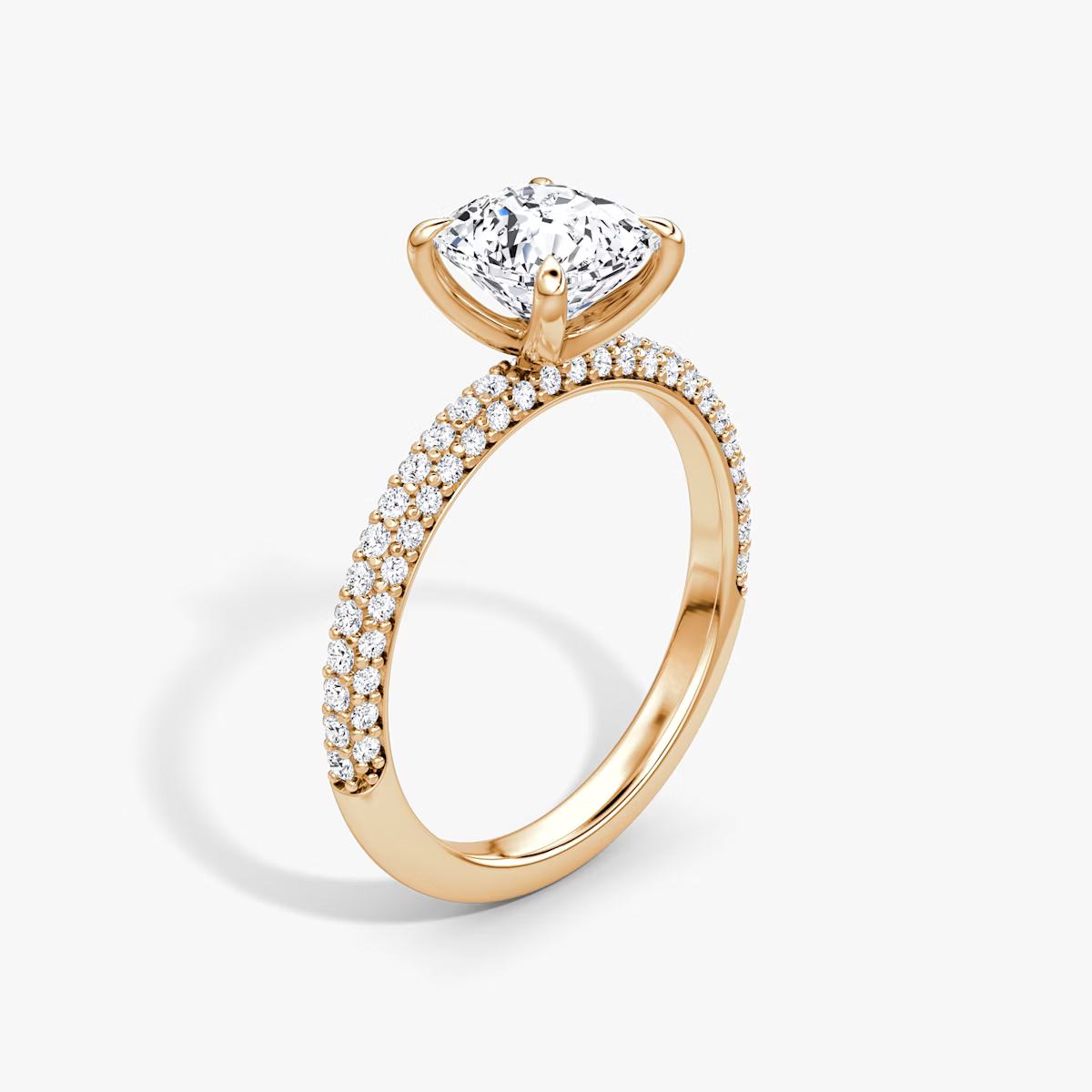 The Luxe Cushion Diamond Pavé Ring