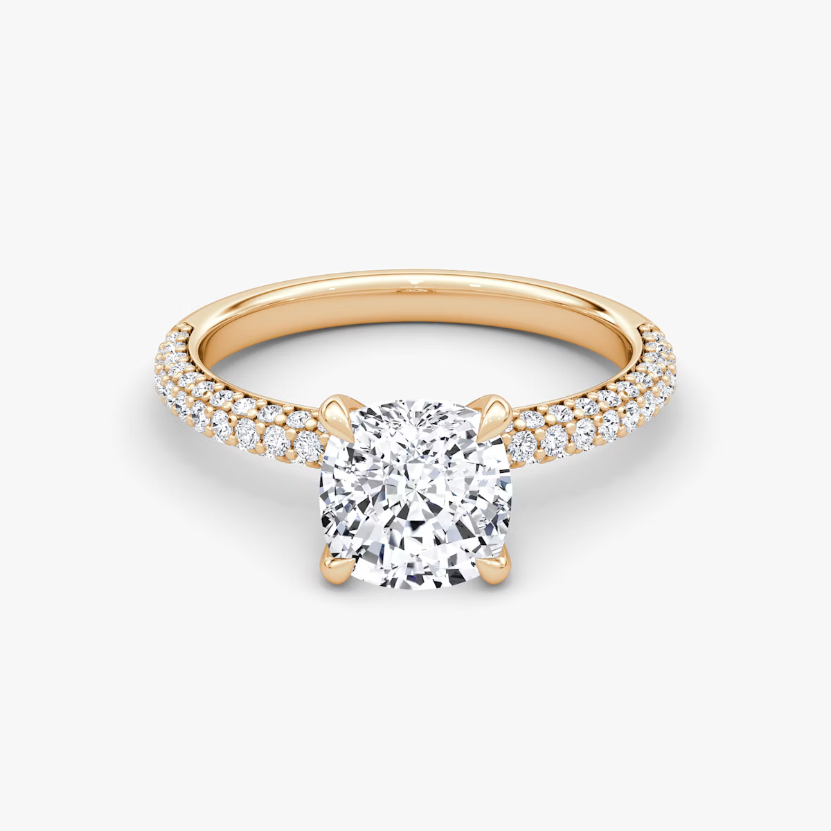 The Luxe Cushion Diamond Pavé Ring