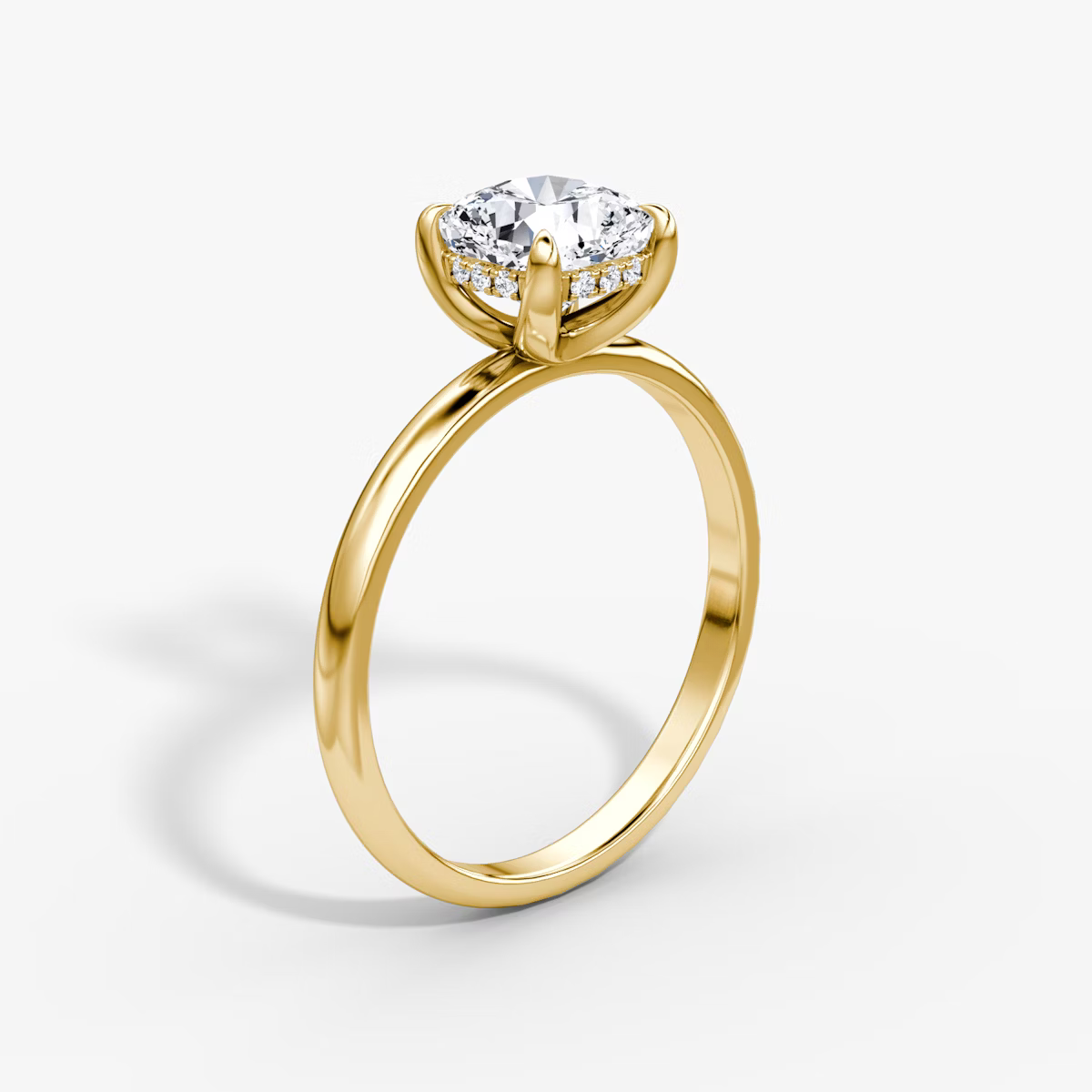 Cushion Hidden Halo Diamond Ring