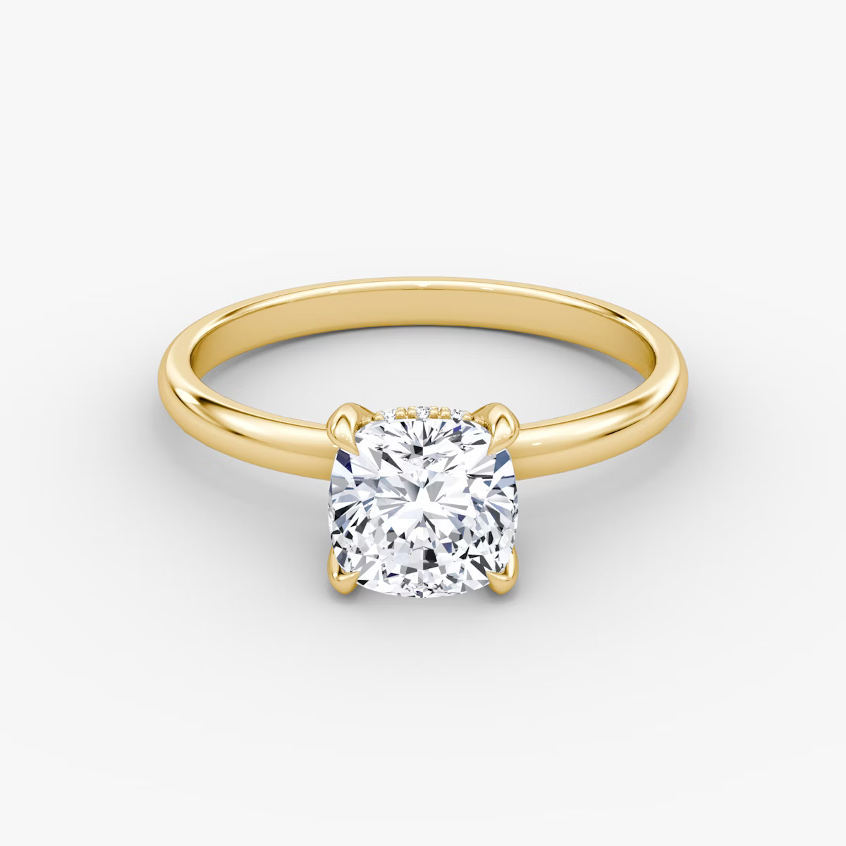Cushion Hidden Halo Diamond Ring