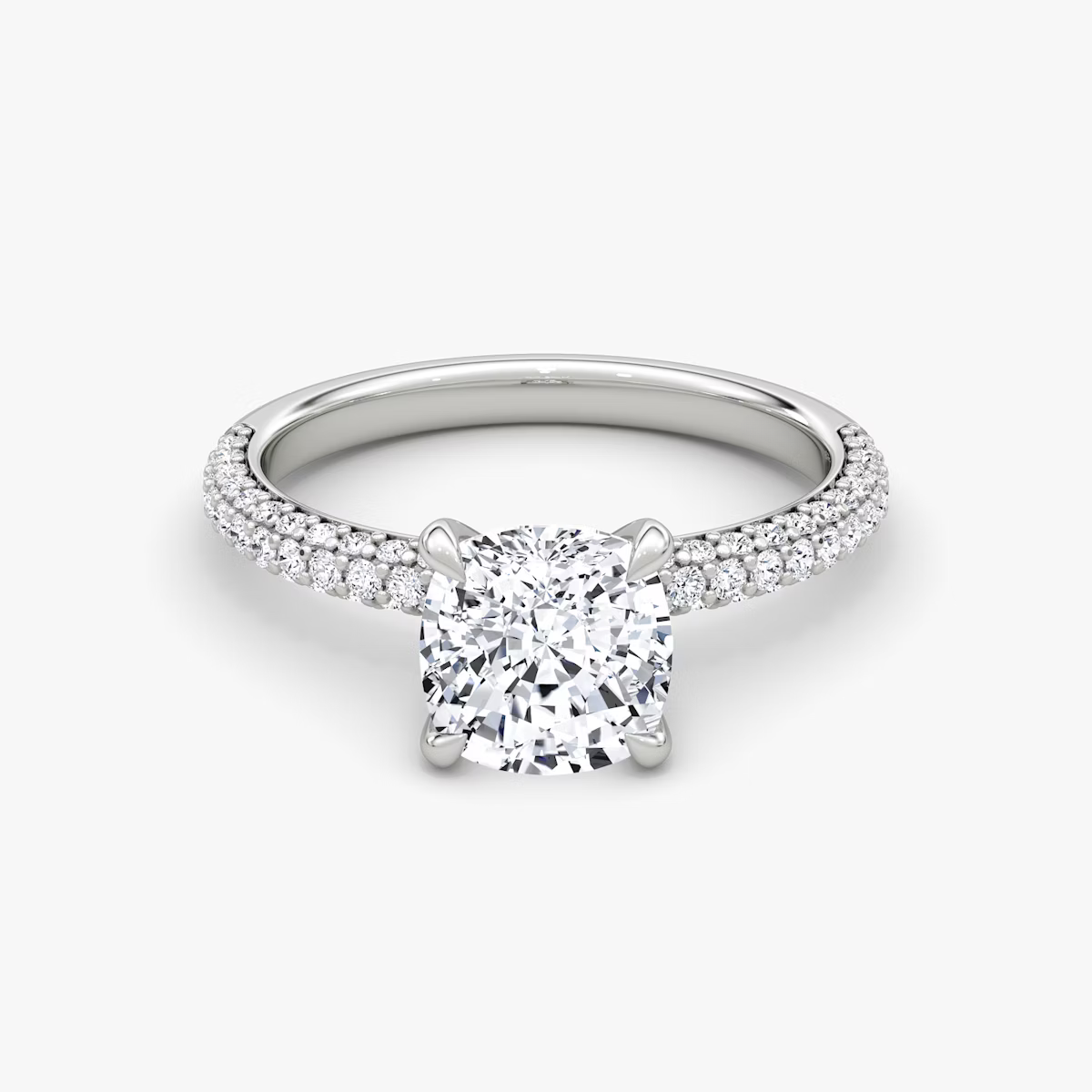 The Luxe Cushion Diamond Pavé Ring