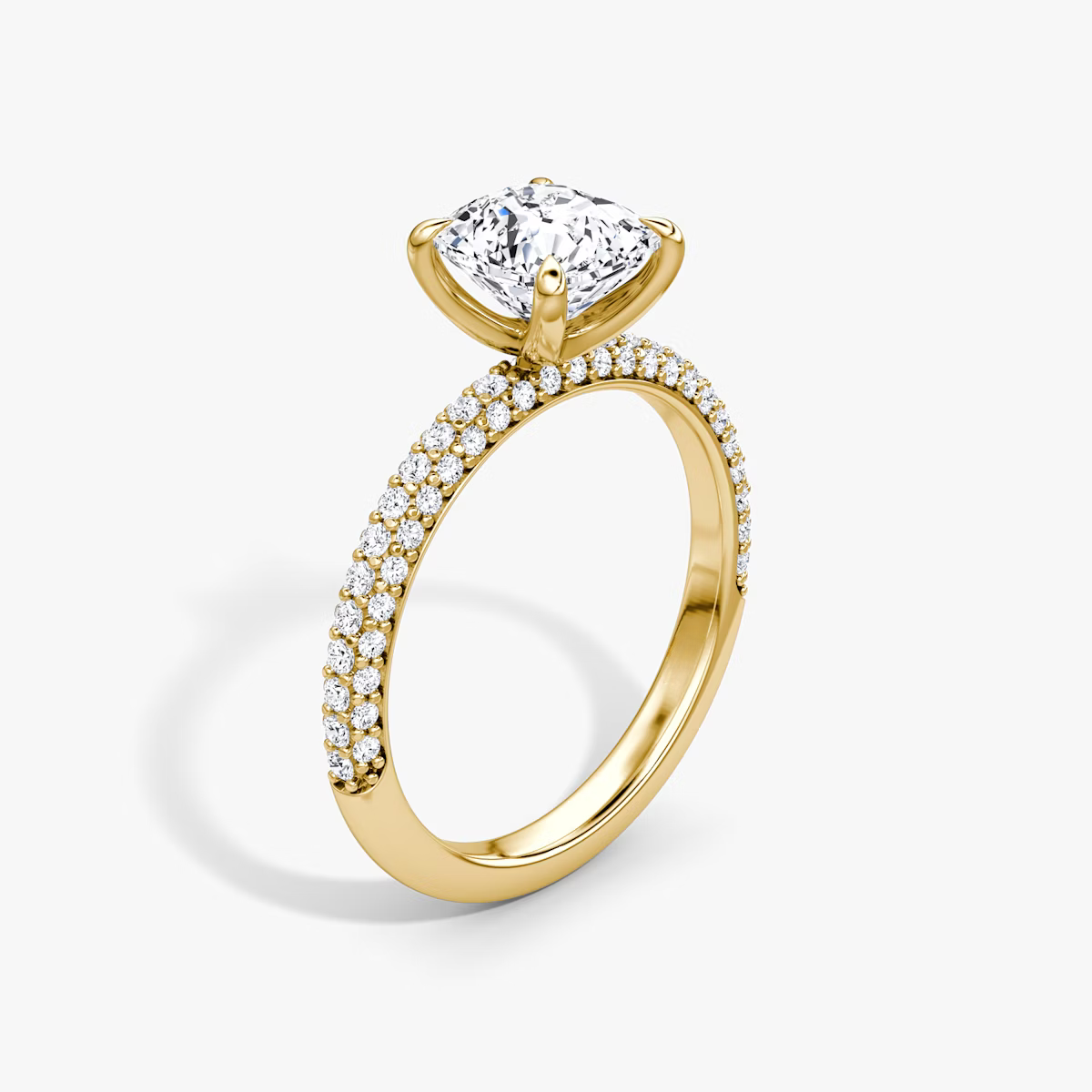 The Luxe Cushion Diamond Pavé Ring