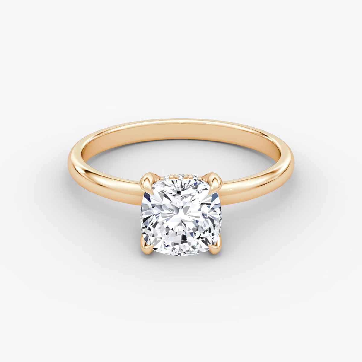 Cushion Hidden Halo Diamond Ring